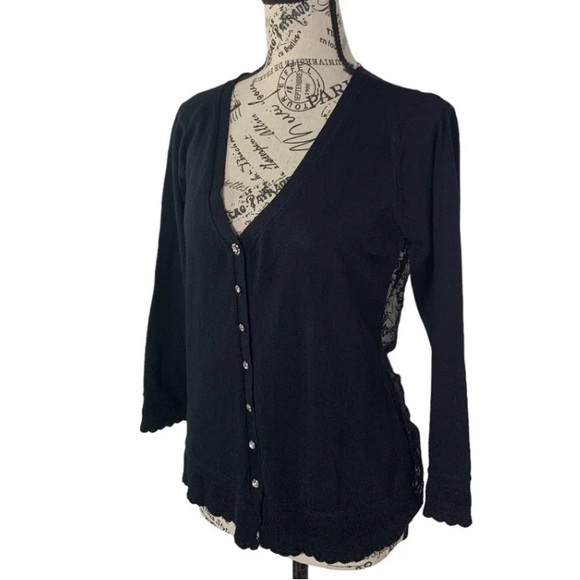 NWT Harve’ Bernard sheer black blouse Women’s size medium - Picture 3 of 8